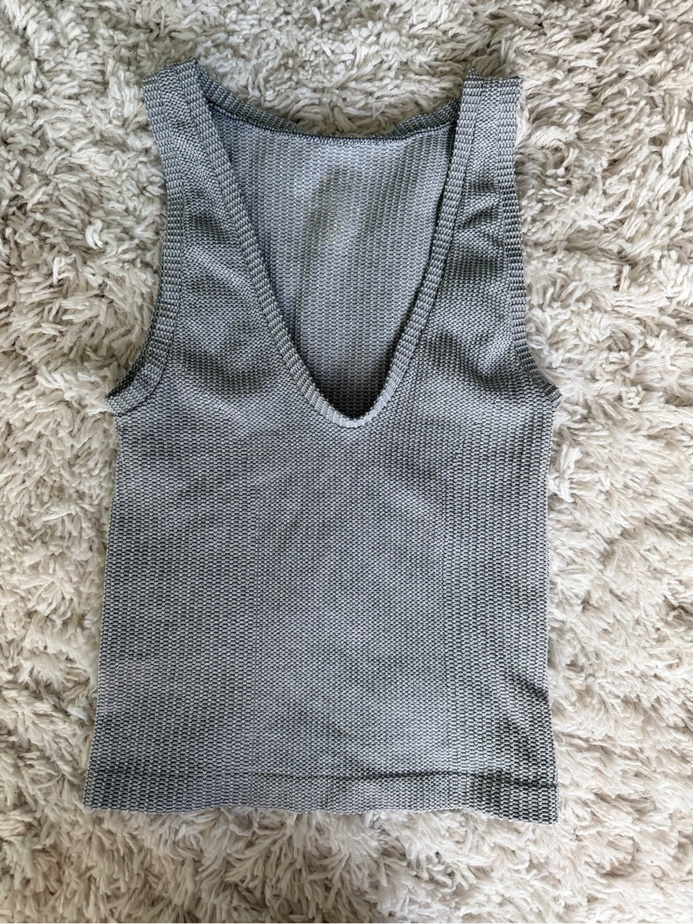 Intimately Free People Gray Cropped Tank Top (Stretch Knit)
